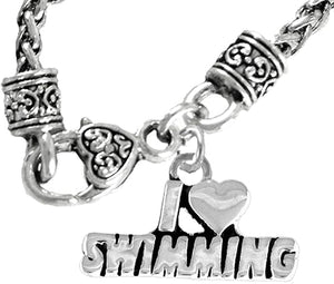 I Love Swimming, Necklace, Hypoallergenic, Safe-Nickel Free, No Poisonous Lead Or Cadmium