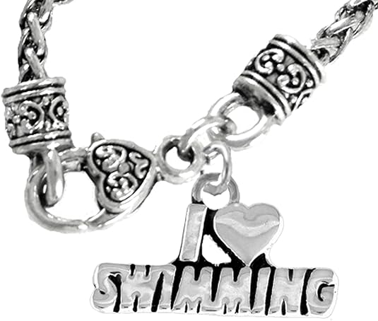 I Love Swimming, Necklace, Hypoallergenic, Safe-Nickel Free, No Poisonous Lead Or Cadmium