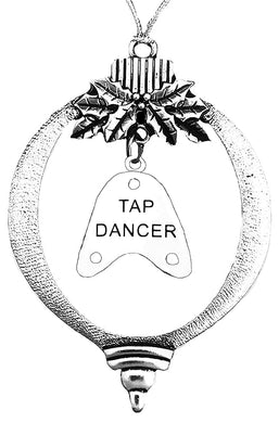 Tap Dance Silvertone Ornament, What A Wonderful Gift For Yourself,Or Someone Special,Looks Great On The Tree, Comes Gift Ready In A Black Velvet Bag, Made In The USA