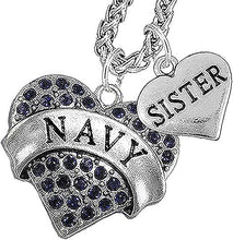 Navy Sister Blue Crystal Necklace Heart Necklace, Hypoallergenic, Will NOT Irritate Anyone with Sensitive Skin. Safe- Nickel, Lead and Cadmium Free