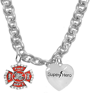 Firefighter, He Is A, Super Hero, Adjustable Necklace, Nickel, Lead And Cadimum Free.