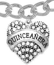 The Perfect Gift, Quinceanera Genuine Crystal Heart, Hypoallergenic Bracelet, Safe-Nickel, Lead & Cadmium Free!