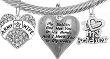 Army, My Soldier, God Has You in His Arms and I Have You in My Heart, Adjustable Bracelet, Hypoallergenic Safe, No Nickel, Lead, Or Poisonous Cadmium.