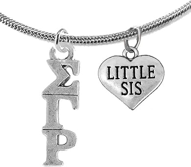 Sigma Gamma Rho, Adjustable Snake Chain Little Sister Lavaliere/Necklace, Safe- Hypoallergenic Nickel, Free Licensed Sorority Jewelry Manufacturer