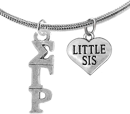 Sigma Gamma Rho, Adjustable Snake Chain Little Sister Lavaliere/Necklace, Safe- Hypoallergenic Nickel, Free Licensed Sorority Jewelry Manufacturer