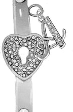 It Really Locks!, The Key To My Heart, "Initial A", Cuff Crystal Bracelet, Hypoallergenic, Safe-Nickel, Lead, Free