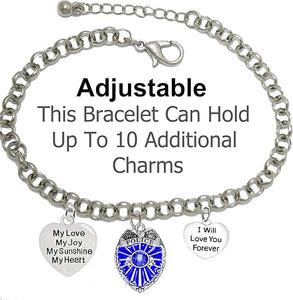 Policeman, My Love, My Joy, My Sunshine, I Will Love You Forever, Hypoallergenic Adjustable Nickle, Lead Free