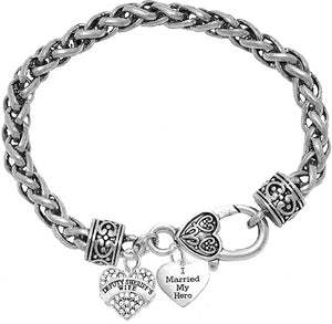 Deputy Sheriff's Wife, I Married My Hero, On A Antique Wheat Chain Bracelet, Hypoallergenic Safe-Nickel, Lead And Cadmium Free-It Is What You Do Not See That Matters™