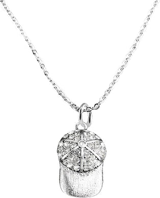 Crystal Ball Cap, Sterling Silver, Solid .925 Sterling, Not Plated Or Coated,18 Inch Necklace.Charm,Nickel,Lead Free.Fast