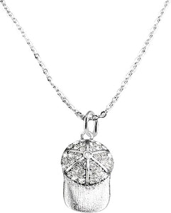 Crystal Ball Cap, Sterling Silver, Solid .925 Sterling, Not Plated Or Coated,18 Inch Necklace.Charm,Nickel,Lead Free.Fast