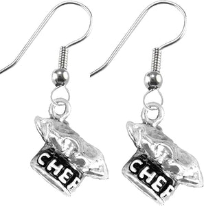 Chef Earrings, STERLING SILVER Solid .925 Sterling, Not Plated Or Coated. Charm Nickel, Lead, Cadmium Free