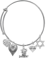 Army Mom, My Soldier, God Has You in His Arms and I Have You in My Heart, Crystal Star of David, Adjustable Bracelet, Hypoallergenic Safe, No Nickel, Lead, Or Poisonous Cadmium
