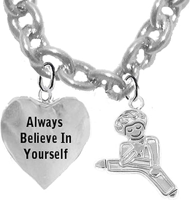 Children's Martial Arts, Kickboxing, Karate Jewelry, Always Believe In Yourself, Adjustable Necklace Hypoallergenic, Children's Safe-Nickel,Lead,Cadmium Free