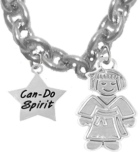 Children's Martial Arts, Kickboxing, Karate Jewelry, Can Do Spirit, Adjustable Necklace Hypoallergenic, Children's Safe-Nickel,Lead,Cadmium Free