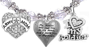Army Mom, My Soldier, God Has You in His Arms and I Have You in My Heart, Bracelet, Hypoallergenic Safe, No Nickel, Lead, Or Poisonous Cadmium