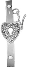It Really Locks!, The Key To My Heart, "Initial V ", Cuff Crystal Bracelet, Hypoallergenic, Safe-Nickel, Lead, Free