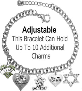 Army, My Soldier, God Has You in His Arms and I Have You in My Heart, Adjustable Necklace, Hypoallergenic Safe, No Nickel, Lead, Or Poisonous Cadmium