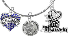 Air Force, I Love You to The Moon and Back, I Love My Airman, Adjustable Miracle Wire Bracelet, Hypoallergenic, Safe-Nickel, Lead, Cadmium Free