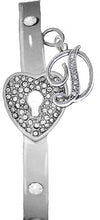 It Really Locks!, The Key to My Heart, Initial D, Cuff Crystal Bracelet, Hypoallergenic, Safe-Nickel, Lead, Free