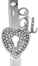 It Really Locks!, The Key To My Heart, "Initial U ", Cuff Crystal Bracelet, Hypoallergenic, Safe-Nickel, Lead, Free