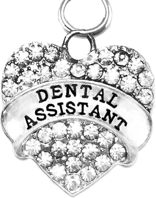 Dental Assistant, Crystal Heart Earrings, Safe-Nickel, Lead & Cadmium Free!