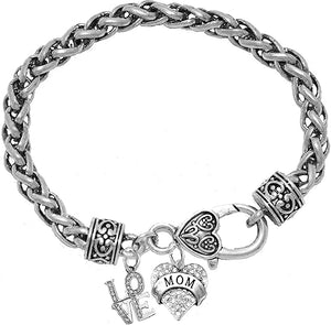 Mom, Genuine Crystal Love, My Mom, My Joy, My Sunshine, My Heart, Bracelet, Hypoallergenic, Safe-Nickel, Lead, Free