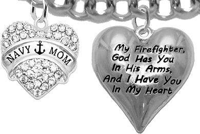 Navy Bracelet, US Navy Bracelet, Navy Mom, Navy Mom Bracelet, Sailor Moms Bracelet, Navy Mom Jewelry, US United States Navy Mom, Navy Firefighter Bracelet, Hypoallergenic, Adjustable 4 To 10 Inches