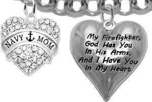 Navy Bracelet, US Navy Bracelet, Navy Mom, Navy Mom Bracelet, Sailor Moms Bracelet, Navy Mom Jewelry, US United States Navy Mom, Navy Firefighter Bracelet, Hypoallergenic, Adjustable 4 To 10 Inches