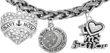 Navy Mom, I Love You to The Moon and Back, I Love My Sailor, Hypoallergenic, Safe-Nickel, Lead, Cadmium Free