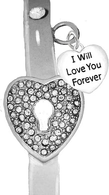 Message Bracelet, I Will Love You Forever, The Key to My Heart Bracelet, It Really Locks! Hypoallergenic, Safe-Nickel, Lead, Free