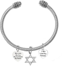 Jewish, My Love, My Joy, My Sunshine, My Heart, I Will Love You Forever, And A Crystal Star Of David, With Crystal Ends, Hypoallergenic, Safe-Nickel, Lead, And Cadmium Free