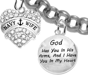Navy Wife Bracelet, US Navy Bracelet, Navy,Navy Mom, Sailors Wife,Navy Bracelet, Sailor's Bracelet, Navy Jewelry, US United States Navy, Jewish Navy Bracelet, Hypoallergenic, Adjustable 4 To 10 Inches