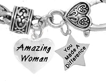 Amazing Women, You Made A Difference, Motivational Chain Bracelet, Hypoallergenic, Safe-Nickel, Lead, Cadmium Free