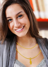Delta Zeta 14KT Goldtone Double Chain Fashion Necklace,Adjustable From 18 Inches To 21 Inches.What A Great Gift For Yourself,A Friend, Or Family Member.Hypoallergenic-Safe,No Nickel In The Metal©2024