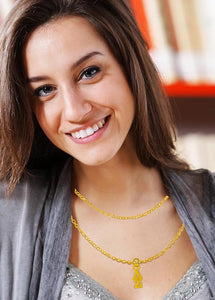 Delta Zeta 14KT Goldtone Double Chain Fashion Necklace,Adjustable From 18 Inches To 21 Inches.What A Great Gift For Yourself,A Friend, Or Family Member.Hypoallergenic-Safe,No Nickel In The Metal©2024