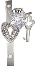 Firefighter's Girlfriend, The Key to My Heart Cuff Crystal Bracelet, It Really Locks! Hypoallergenic, Safe-Nickel, Lead, Free