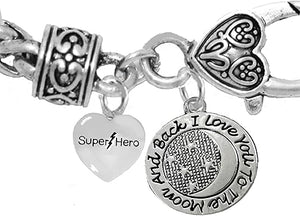 Super Hero And I Love You To The Moon And Back Bracelet Hypoallergenic, Safe-Nickel, Lead & Cadmium Free