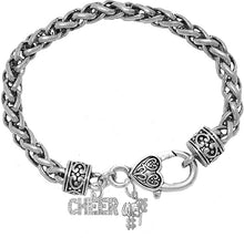Cheer, We're # 1, Hypoallergenic Genuine Crystal Charm Bracelet, Nickel, Lead, And Cadmium Free