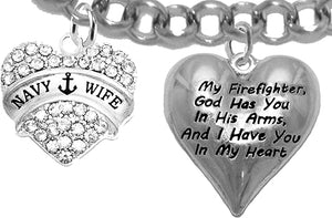 Navy Bracelet, US Navy Bracelet, Navy Wife, Navy Wife Bracelet, Sailor Wifes Bracelet, Navy Wif Jewelry, US United States Navy Wif, Navy Firefighter Bracelet, Hypoallergenic, Adjustable 4 To 10 Inches