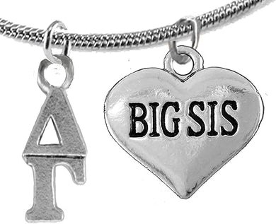 Delta Gamma, Big Sister, Hypoallergenic Safe Adjustable Fits Anyone Licensed Sorority Jewelry Manufacturer