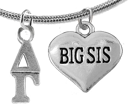 Delta Gamma, Big Sister, Hypoallergenic Safe Adjustable Fits Anyone Licensed Sorority Jewelry Manufacturer