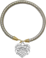 Dental Hygienist, Crystal Heart Two-Tone Bracelet, Safe-Nickel, Lead & Cadmium Free!