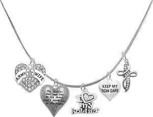 Army Wife, My Soldier, God Has You In His Arms And I Have You In My Heart, Keep My Husband Safe, Genuine Crystal Cross, Adjustable Bracelet, Hypoallergenic Safe, No Nickel, Lead, Or Poisonous Cadmium