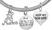Marine Mom, My Son, God Has You In His Arms And I Have You In My Heart, Adjustable, Hypoallergenic Safe, No Nickel, Lead, Or Poisonous Cadmium In Bracelet