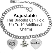 Martial Arts, Kickboxing Jewelry, Karate Jewelry, Super Hero, Always Believe In Yourself, " Martial Arts Jewelry" Adjustable Bracelet Hypoallergenic, Safe-Nickel, Lead Free