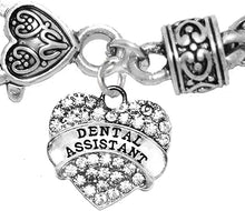 Dental Assistant, Crystal Heart Bracelet, Safe-Nickel, Lead & Cadmium Free!