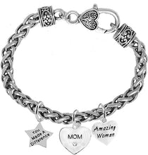 Mom, You Made A Difference. Amazing Women, Bracelet, Hypoallergenic, Safe-Nickel, Lead, Free