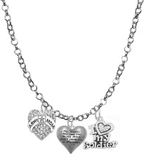 Army Mom, My Soldier, God Has You in His Arms and I Have You in My Heart, Adjustable Necklace, Hypoallergenic Safe, No Nickel, Lead, Or Poisonous Cadmium in Necklace