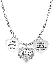 Mom, I Will Love You Forever, My Mom, My Joy, My Sunshine, My Heart, Adjustable Necklace, Hypoallergenic, Safe-Nickel, Lead, Free