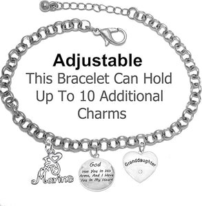 Marine Grandma, My Granddaughter, God Has You In His Arms And I Have You In My Heart, Adjustable, Hypoallergenic-Safe, No Nickel, Lead, Or Poisonous Cadmium In Bracelet